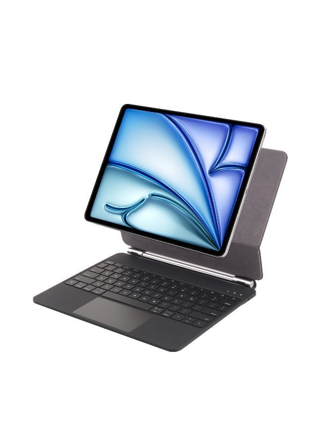 جرين ليون حافظة لوحة مفاتيح سحرية لـ iPad Air 13 بوصة، حامل للمقص، حامل للقلم، وظيفة إضاءة خلفية، لوحة لمس عالية الحساسية، مسافة تشغيل 10 متر، قابلة للطي ومحمولة، دوران 360 درجة - Image 1